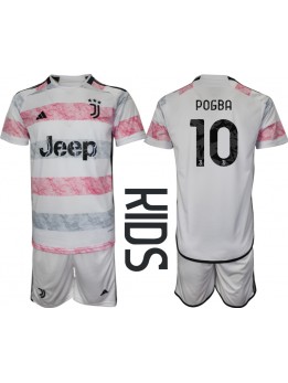 Otroški Nogometna dresi replika Juventus Paul Pogba #10 Gostujoči 2023-24 Kratek rokav (+ hlače)